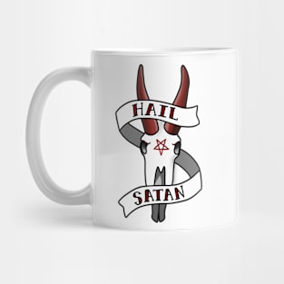 Hail Satan Mountain Goat Skull Mug